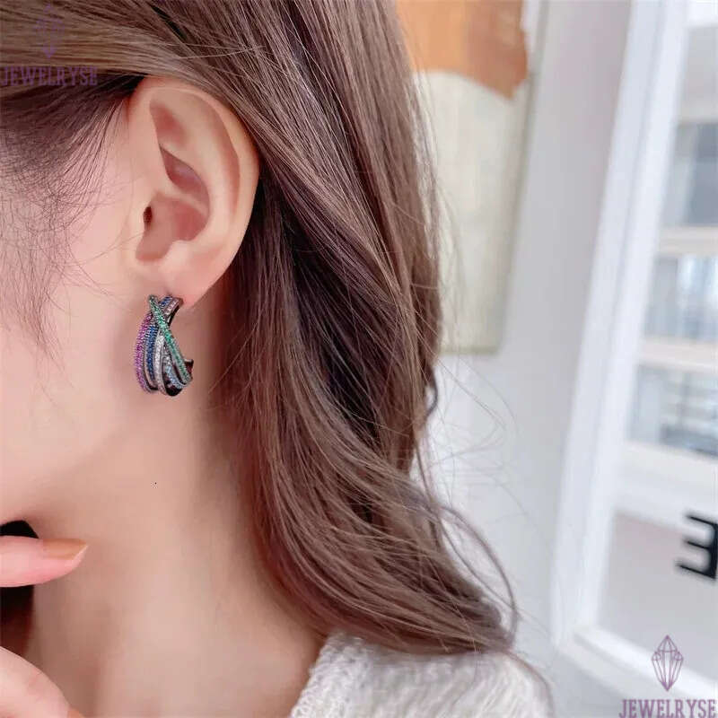 Luxury 18k Gold CZ Hoop Designer Earring for Woman Exquisite Accessories Party AAA Cubic Zirconia Copper Diamond Wedding Earrings Women Elegant Jewelr