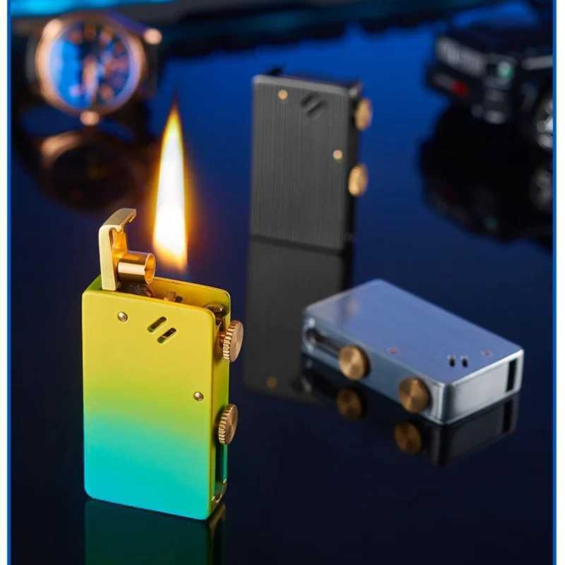 Mtifunctional One-click Kerosene Lighter Autatic Ignition Creative Retro Grinder Metal Lighter ic Flame H251206