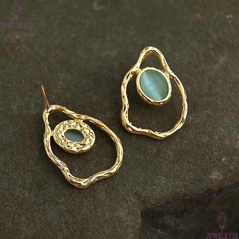 original new designer opal stud earring for woman home party luxury 18k gold earrings womens ear clip jewelry S925 silver needle valentines day friend