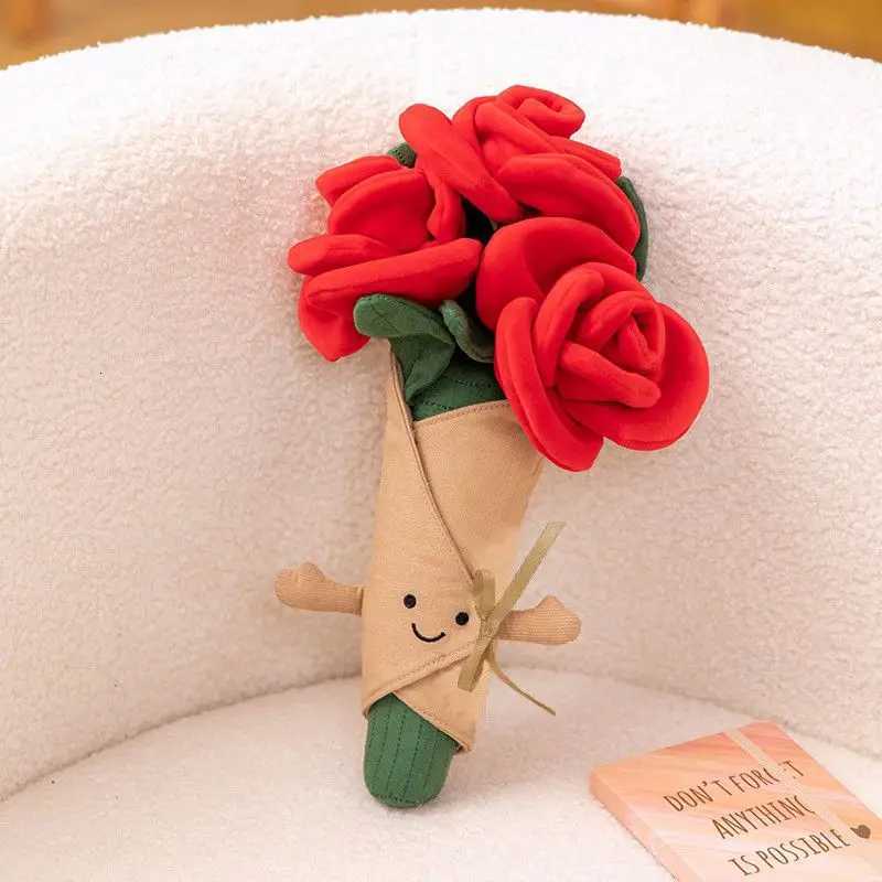 luxury Cute Bouquet Wedding Certificate Rose Bouquet Hand-Held Flower Doll Valentines Day Birthday Gift K251206