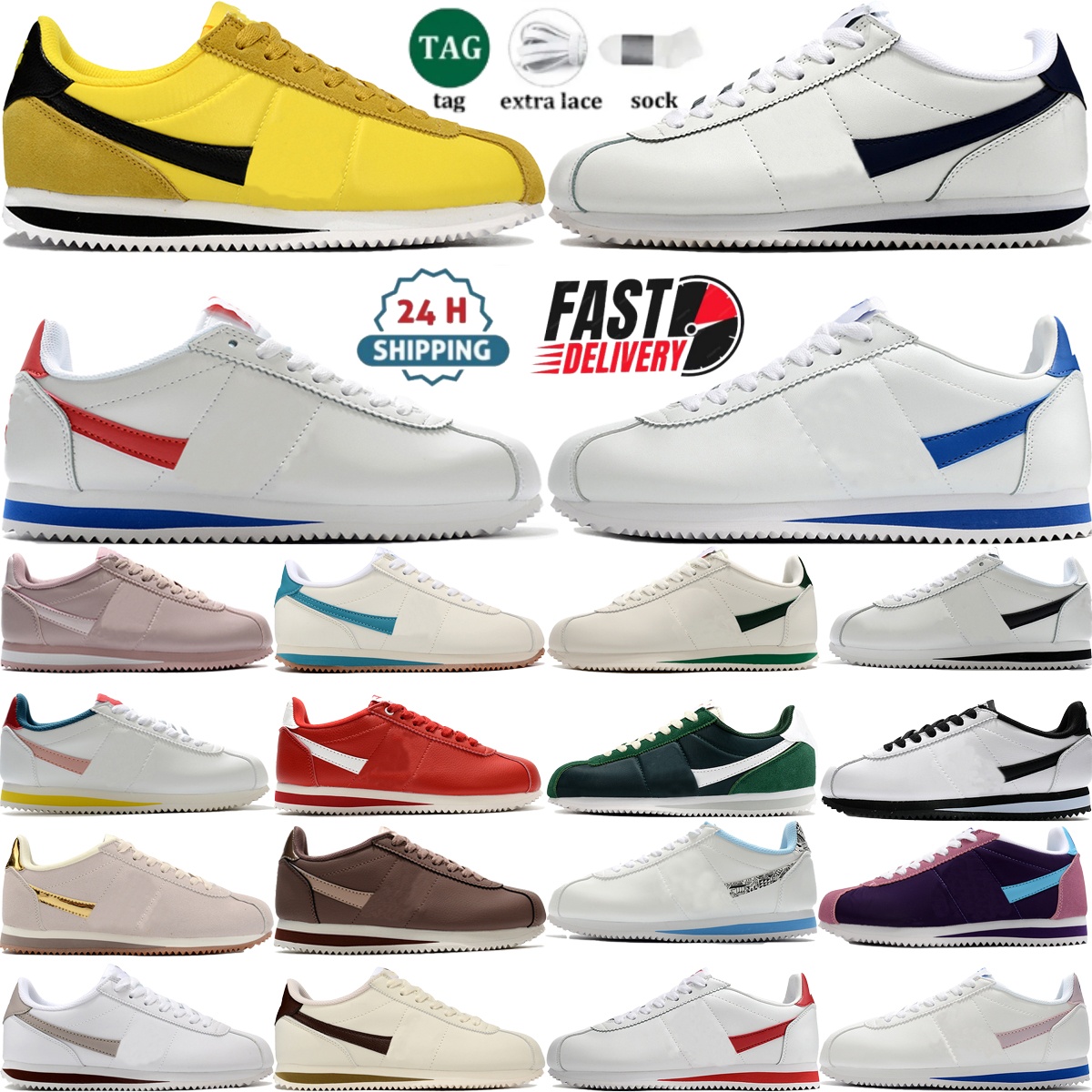 Designer Cortezs me women Running Shoes genuine leather suede Thin Bottom flat bottom sneakers classic Forrest Gump leisure outdoors fashion training shoe 36-45