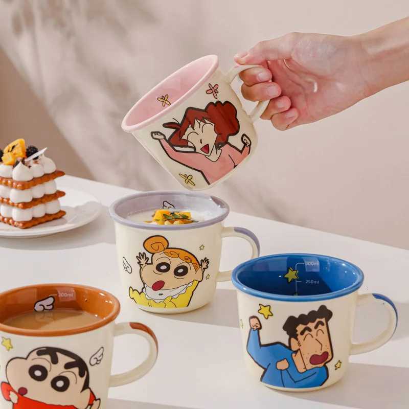 Crayon Shinchan Ceramic Mug Japanese Kawaii Milk Beverage Water Cup Cartoon Anime Breakfast Cup Household Daily Necessities M251206 - view 1