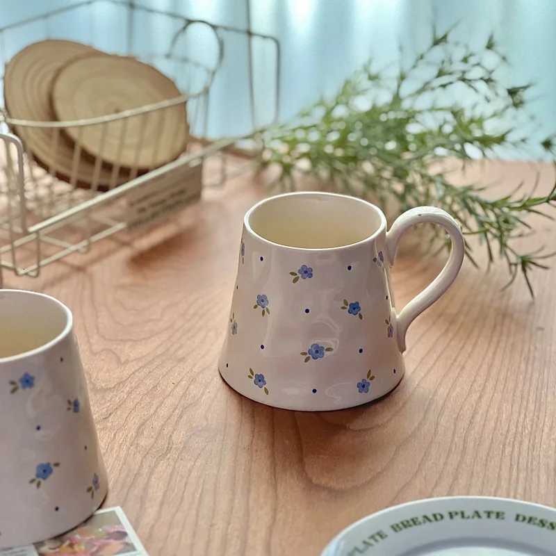 Ins countryside style blue floral mug ceramic household water cup Christmas gift afternoon tea coffee milk cup M251206 - view 5