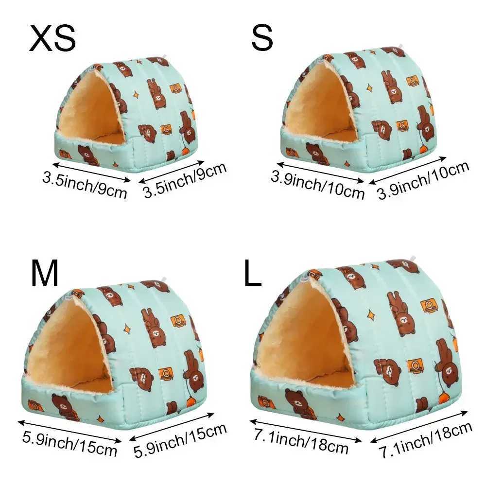 Cute Winter Rabbit Squirrel Mini Cage Guinea Pig Nest Small Animal Sleeping Bed Hamster House Comfortable Soft Plush Warm Mat M251206