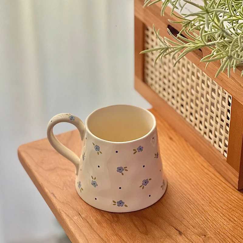 Ins countryside style blue floral mug ceramic household water cup Christmas gift afternoon tea coffee milk cup M251206 - view 3