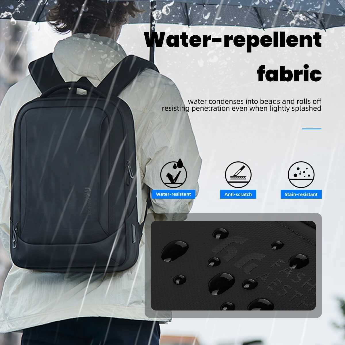 HK Multifunction Business Backpack Waterproof 173 inch Laptop Backpack for Men Computer Shool Bag with USB Port Travel Daypack K251206