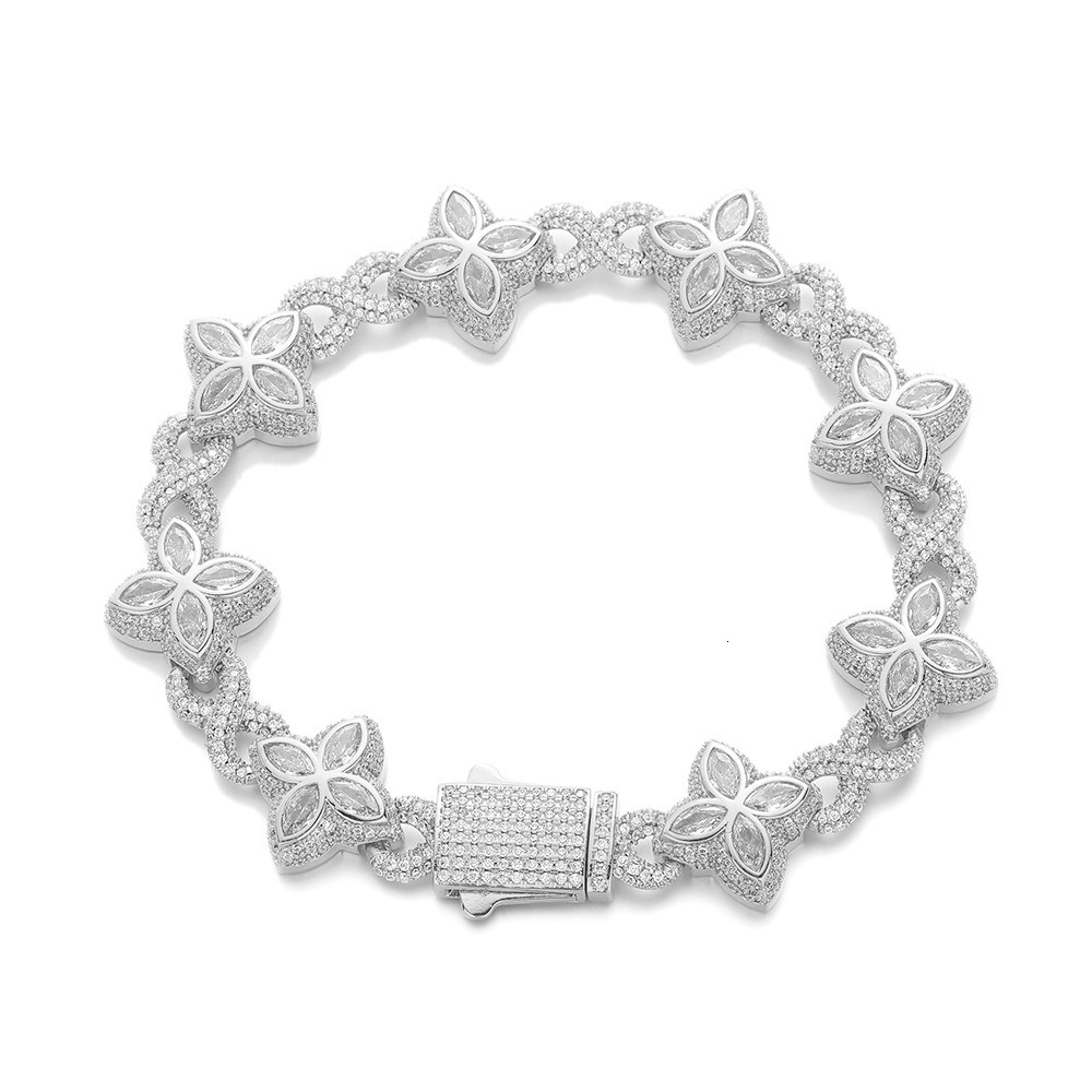 Best Selling Hip Hop Rapper Clover Bracelets Sterling Sier Infinity Cuban Link Bracelet Fine Jewelry ddmynov ddmynov