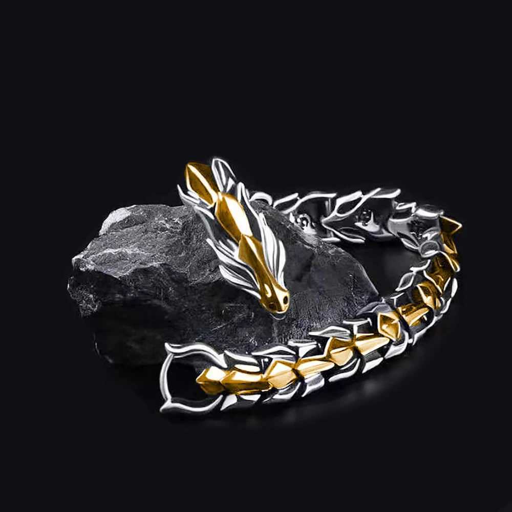 Fashion Personality Hip Hop Dragon Head Dragon Scale Bracelets Retro Exaggerated Mens Bracelet Punk Jewelry Accessories Gifts W251206