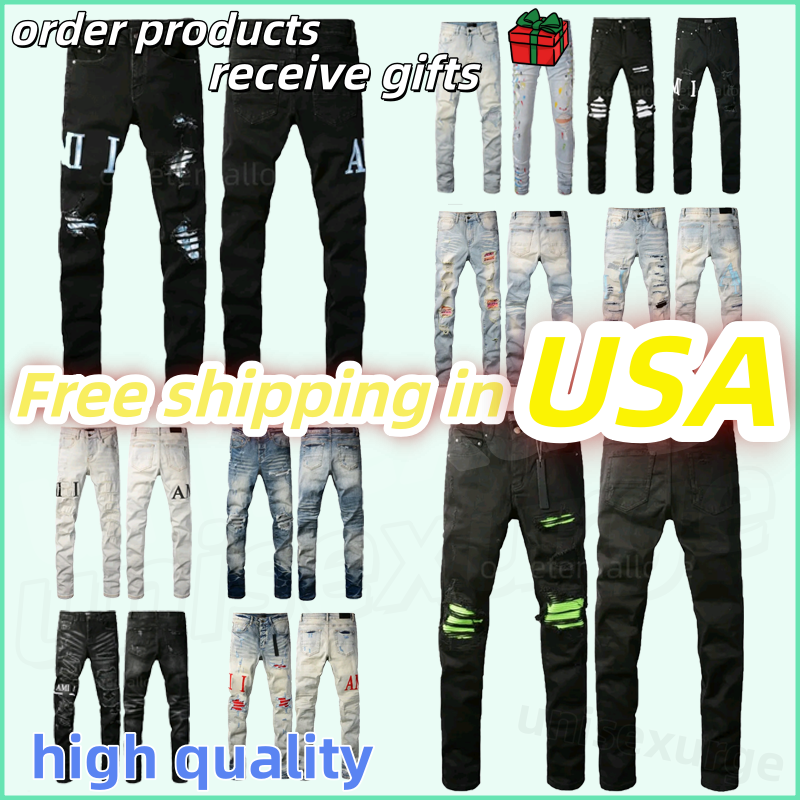 amriei Designer Jean Trousers Man jean Designer Jean Men Pants High Quality Straight Retro Streetwear Casual Sweatpants Designers Joggers ksubi jean purple Jeanse