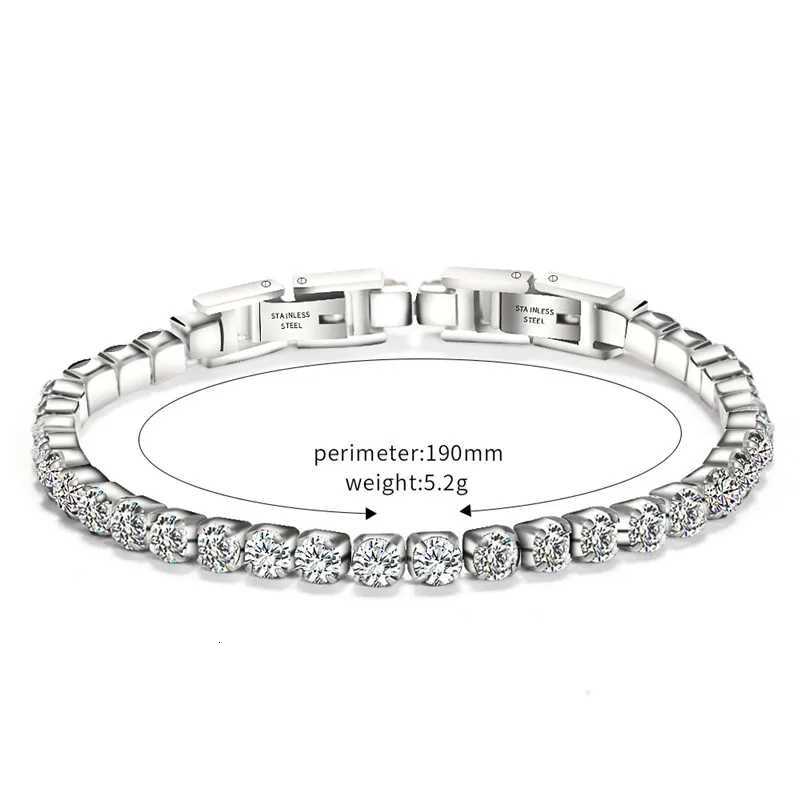 Modyle 316L Stainless Steel Sparkly Cubic Zircon Tennis Link Bracelets For Men and Women Gifts W251206