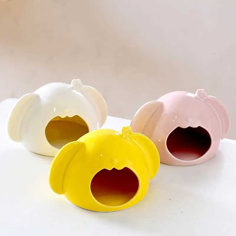 Ceramic Rabbit Hamster House Summer Heatstroke Cooling Igloo Golden Bear Escape House Sleeping Room Small Pet Landscaping Room M251206
