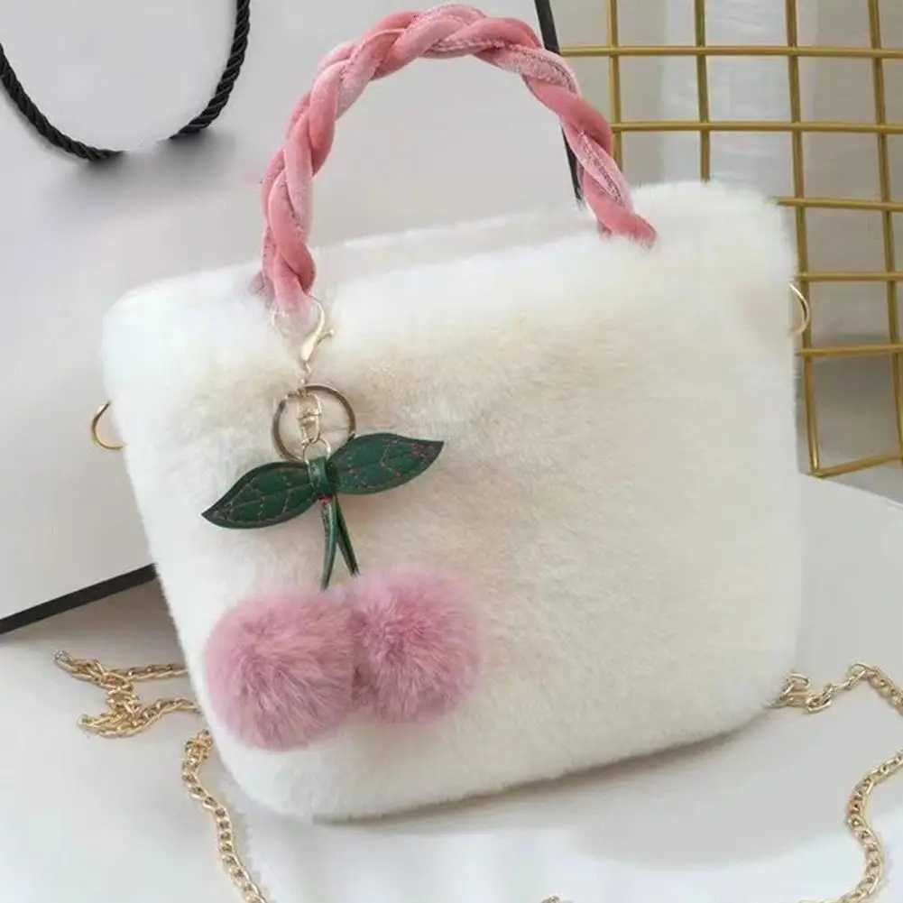 Fashion Women Handbags Winter Furry Ladies Soft Plush Clutch Purse Shoulder Bags Casual Plush Tote Bag Messenger BagT251206