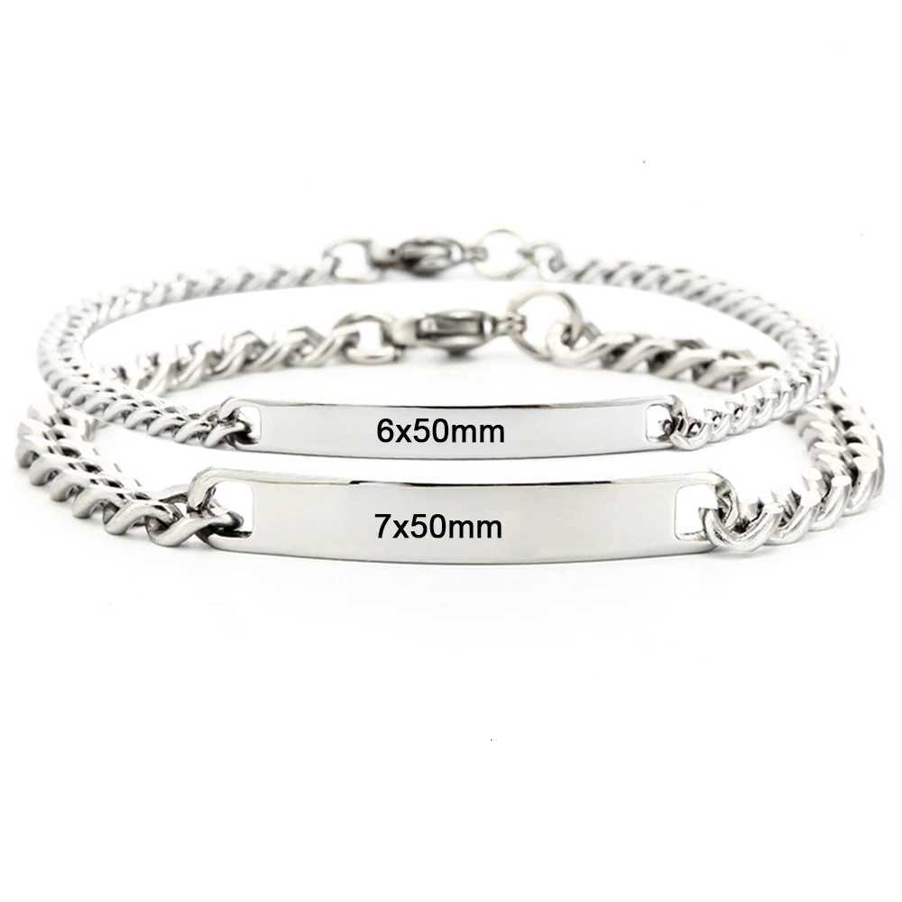 Customized Name Engrave Stainless Steel Bracelet Women Personalized Bracelets For Men Id Bracelet Dropshipping W251206