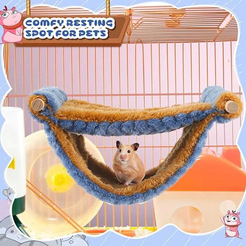 Pet Hammock For Small Animal Double Thick Plush Warm Bed For Hamster House Nest Sleeping Bag Hanging Tree Beds Pet Hamster Nest M251206