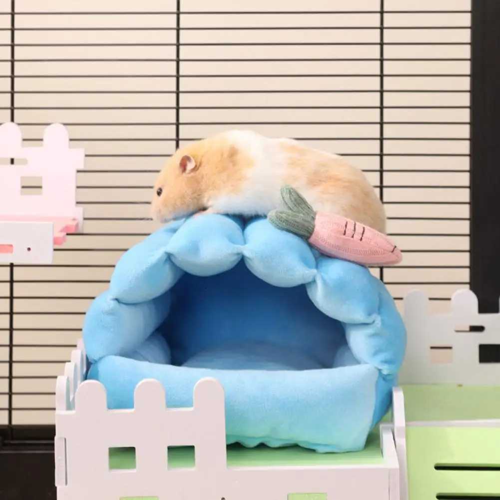 Cozy Hamster Nest Bunny Carrot Design Small Animal Warm Room Guinea Pigs Ferrets Hedgehogs Winter Hamster Cage Accessories M251206