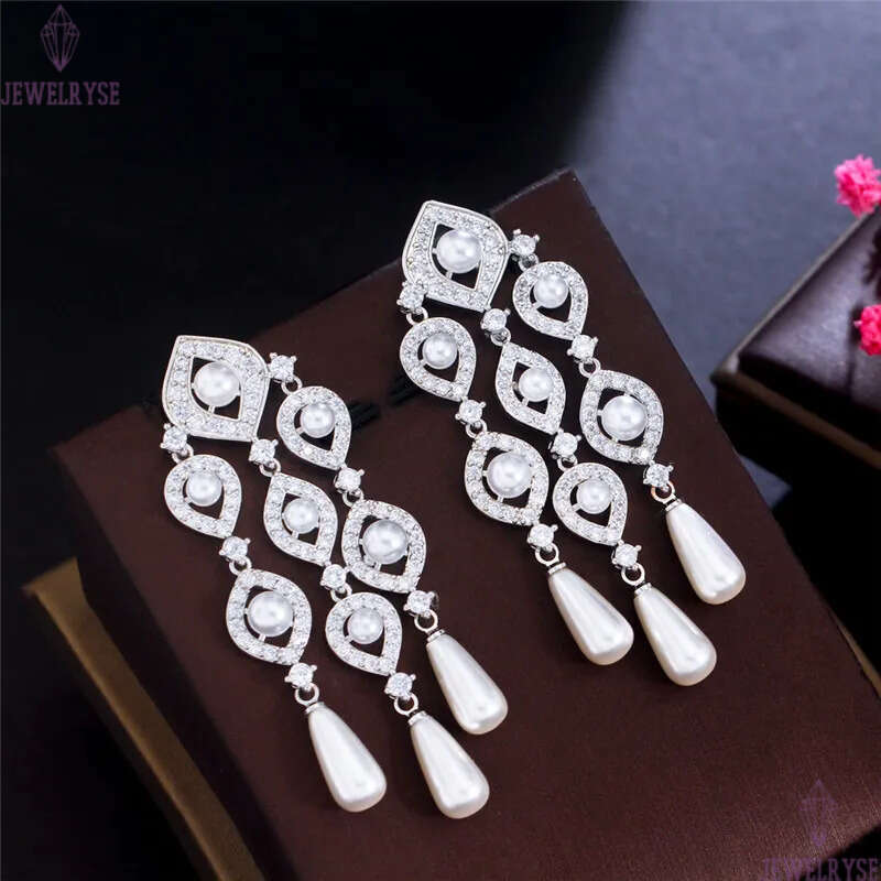 Charm Tassel s925 Streling Silver Needle Designer Earring for Woman Imitation Pearl AAA Cubic Zirconia South American Copper Womens Diamond Wed Earrin