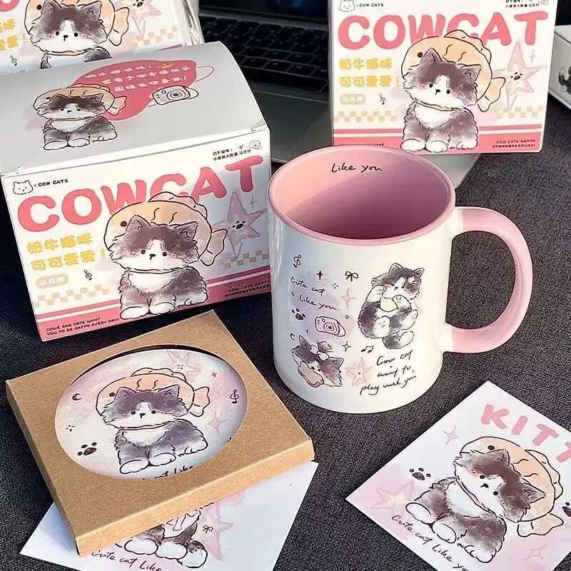 Cartoon Cat Ceramic Mug Water Cup Milk Breakfast Cup Coffee Cup Best Friend Couple Girlfriend Birthday Gift M251206 - view 5