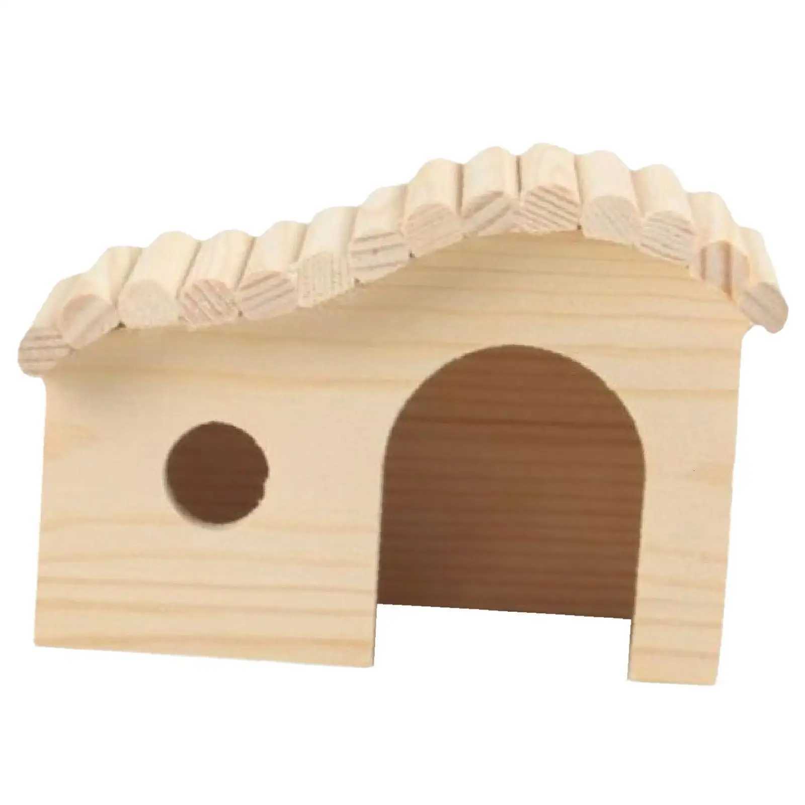 Wooden Hamster House Guinea Pig Cottage Small Pets Sleeping Hut Hamster Habitats Decor for Small Animals Supplies M251206