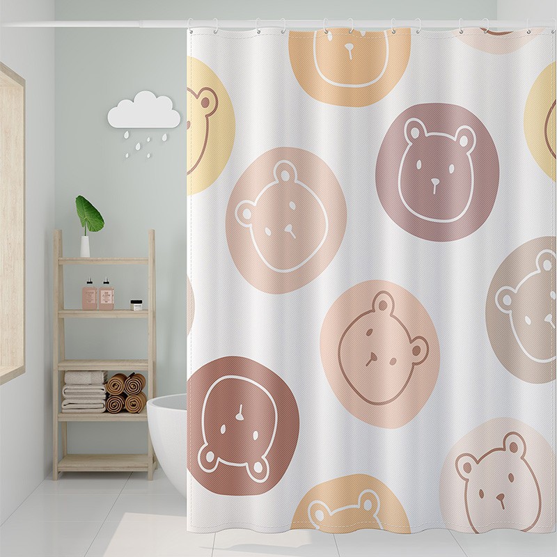 YL-37902 Cartoon Digital Print Shower Curtain, Bathroom Curtain, Partition Curtain, Hanging Curtain, Anti-mildew Shower Curtain