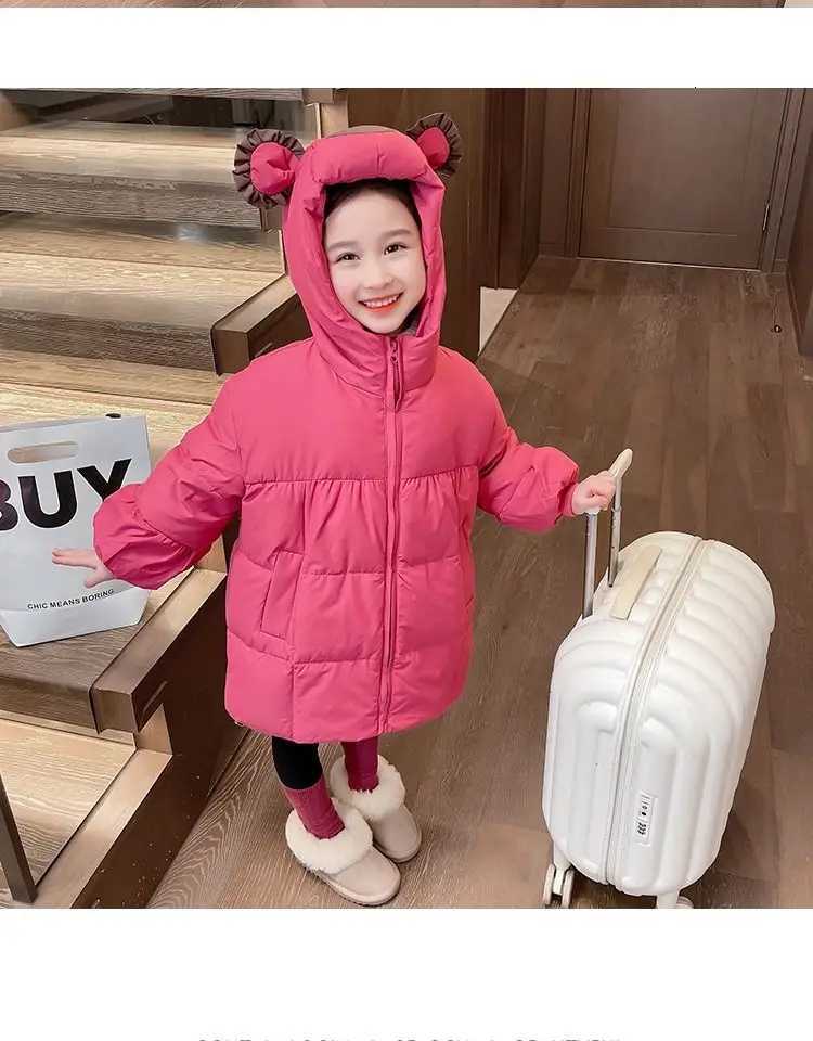 Girls Down Cotton Coat Winter 2024 New Children Cartoon Cotton Coat Girls Winter Thickened Winter CoatW251206