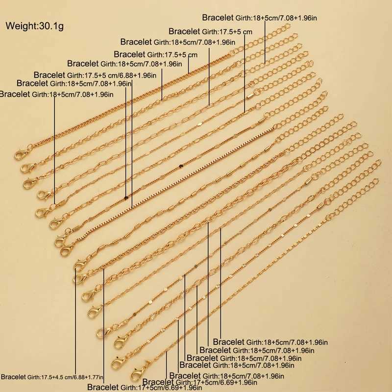 16Pcs/set Boho Cuban Chain Bracelets For Women Retro Stackable Gold Color Bracelets Sets Trendy Versatile Holiday Party Jewelry W251206