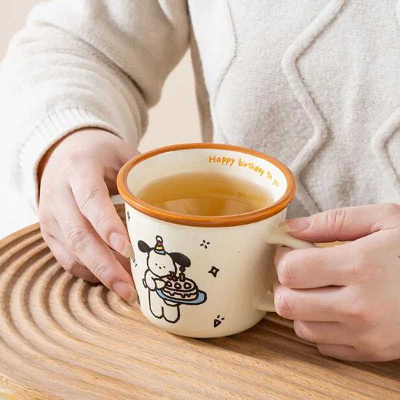 Porcelain Cute Breakfast Milk Cup Water Cup Birthday Handgrip Cup Gift for Friend Office Lovers Drinkware Mug M251206 - view 4
