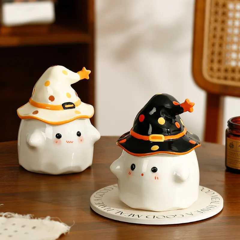 Funny Ghost Ceramic Mugs Coffee Cups with Lids Office Afternoon Tea Coffee Cup Halloween and Easter Gifts Friends M251206 - view 5