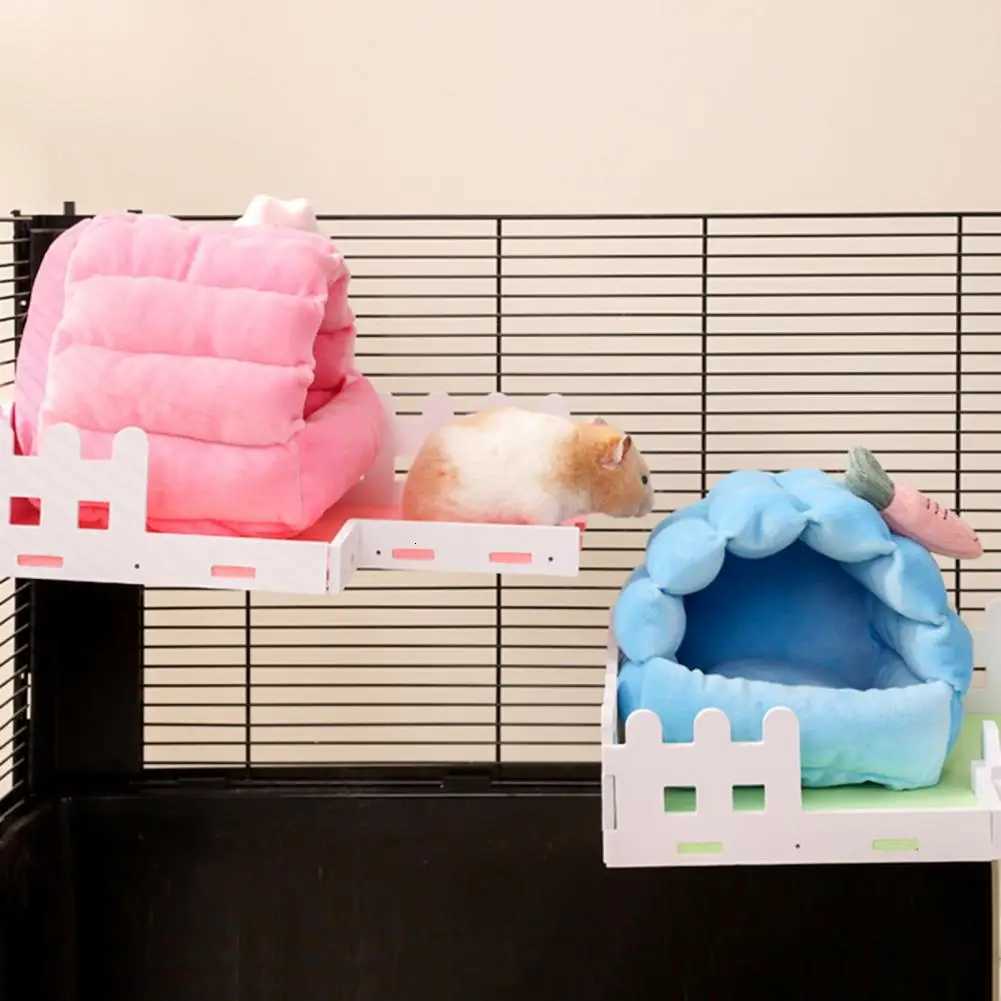 Cozy Hamster Nest Bunny Carrot Design Small Animal Warm Room Guinea Pigs Ferrets Hedgehogs Winter Hamster Cage Accessories M251206