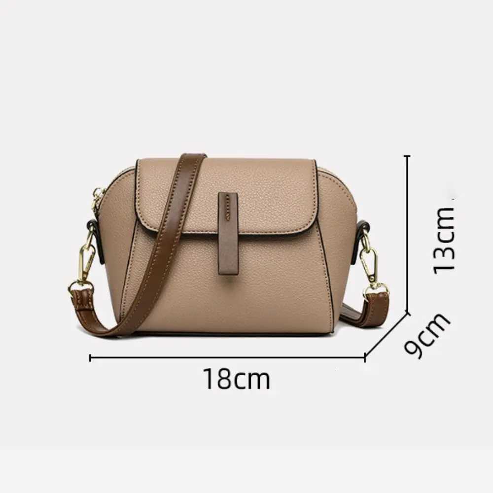 Genuine Leather Women Crossbody Bag Shoulder Bags Luxury Solid Color Cow Leather Handbag Elegant Female Messenger BagT251206