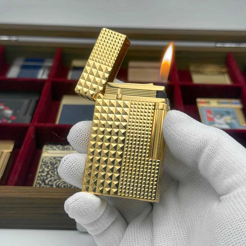 DP Brand High-end Luxury Lighter ic Sound Luxury Special Lighter Mans Gift Gas Lighter Iatable Butane Refillable H251206