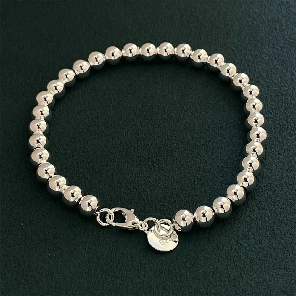 18-20CM 925 Sterling Silver Bracelet Exquisite 6MM Beads Women Fashion Wedding Party Gift Jewelry W251206