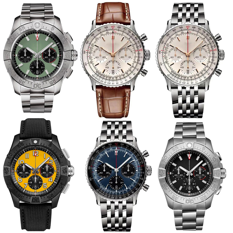 Mens Watch 6 Pins Full Function Quartz Luxury Wristwatch hot Sale Watches High Quality For Multifunctional Automatic Date Rubber Strap Daily Sport Watches