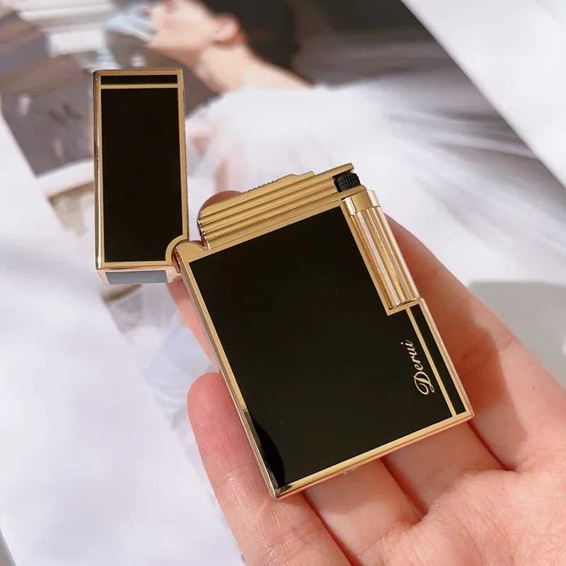Derui Sound Lound Metal Lighter Personali Creative Butane Gas Lighter Windproof Lighter Mens Gift with Box H251206