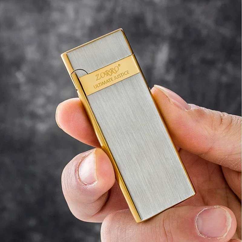 636 Fashionable Light tra-thin Creative Grinding Wheel Portable Iatable Lighter Mens Lighter Smoking Accessories H251206