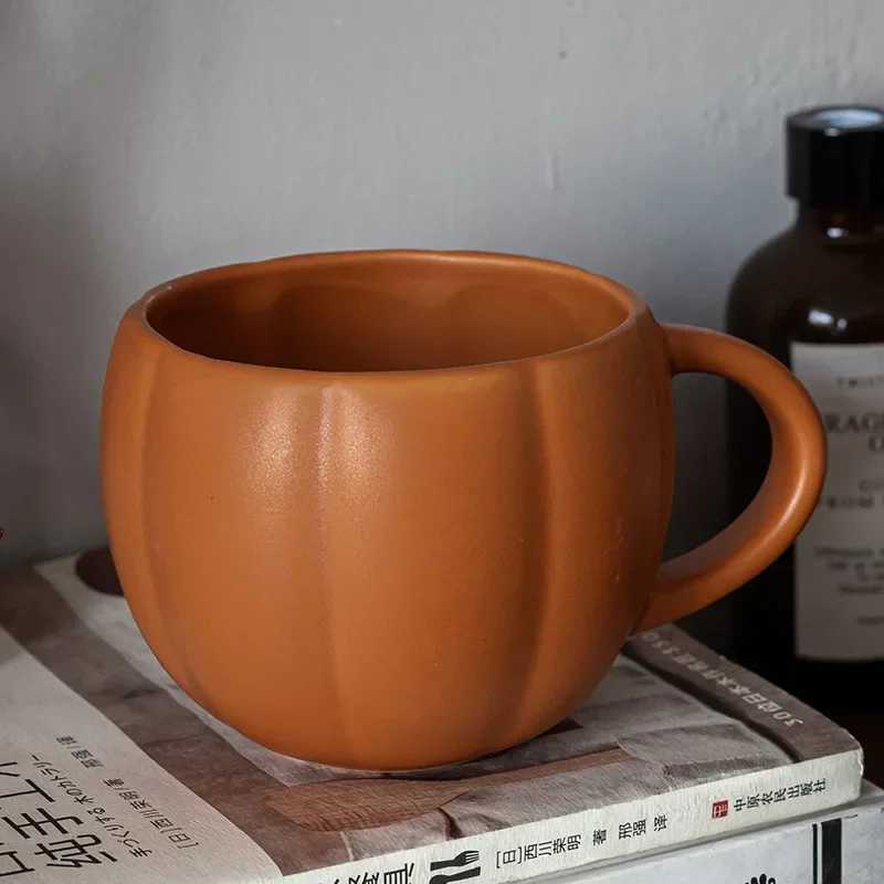 Creative Pumpkin Cup Retro Ceramic Coffee Cups Halloween Ghost Devil Decoration Mug Fall Cute Water Cup Milk Breakfast Drinking M251206 - view 3