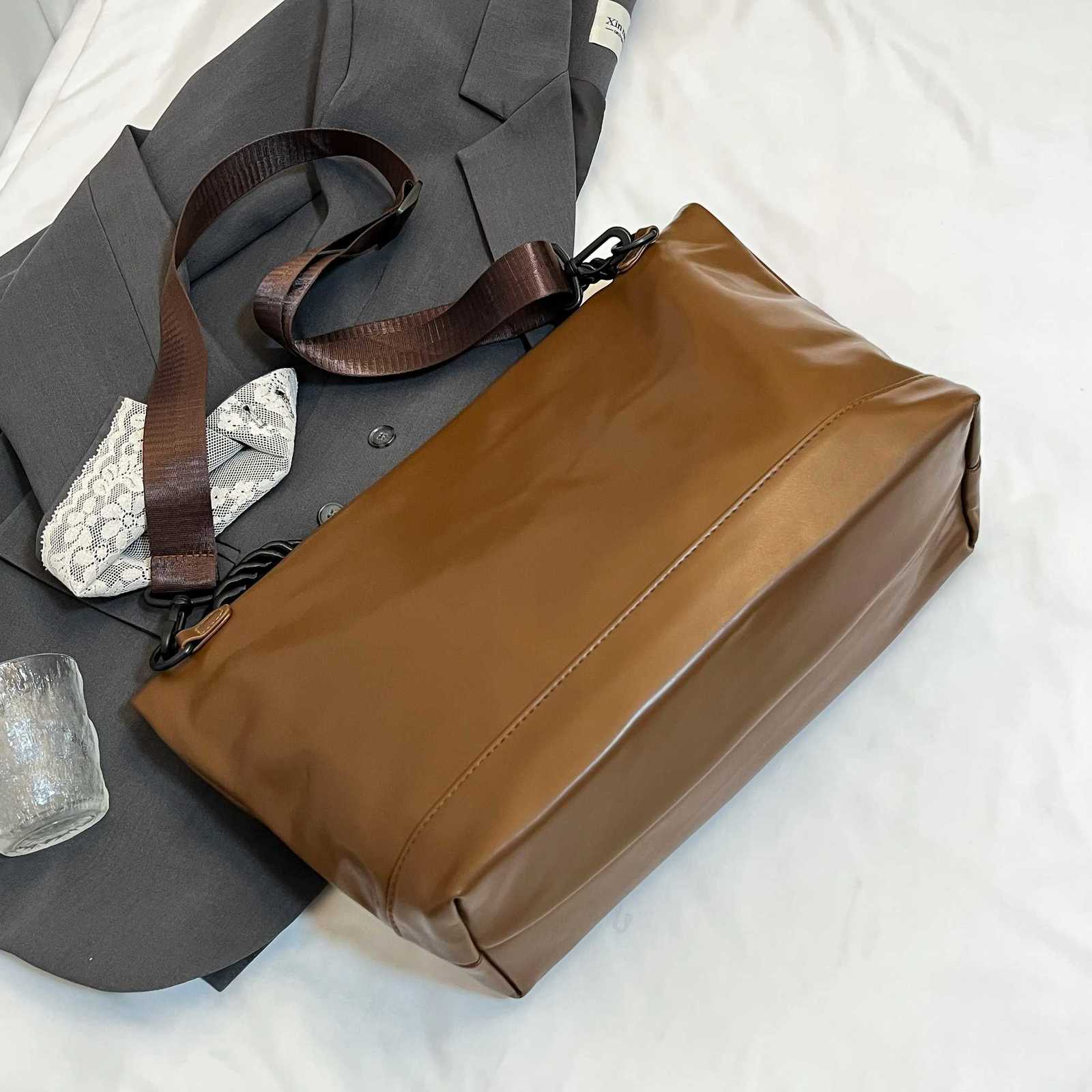 YB497 Retro Large-Capacity Briefcase for Women 2025 Autumn and Winter New Korean Tote Bag Single Shoulder Crossbody BagXJ251206