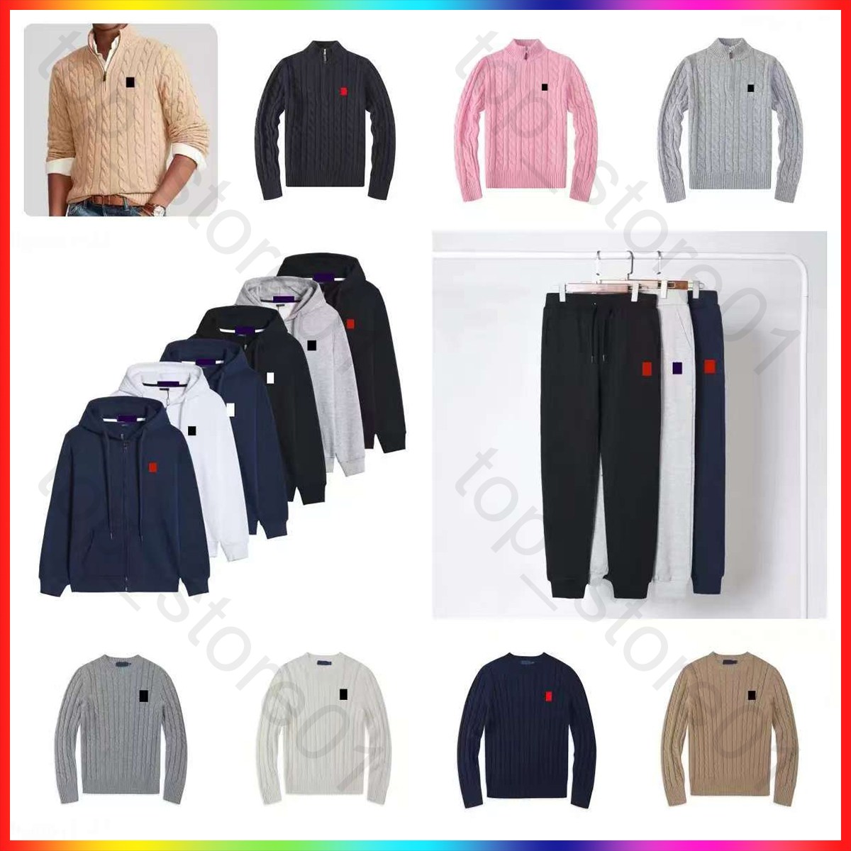 polo sweater designer men's sweaters hoodies sweatshirts hoodie zip up men essential polos cardigan autumn winter fashion Pullover Shirt casual hood sport jacket