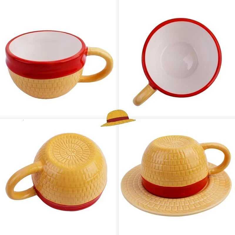 Creative Anime Coffee Cup and Saucer Cartoon Brothers hat MUg Upside Down Painted Home Breakfast MUg Milk Juice Water Cup M251206 - view 7