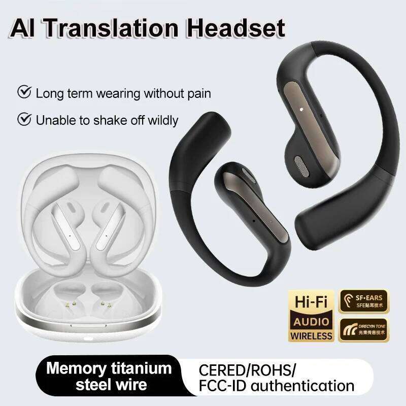 2025 Smart AI Translation Stereo Sound Semi-In-Ear Air Conduction True Wireless Sports Long-Lasting Bluetooth Headset