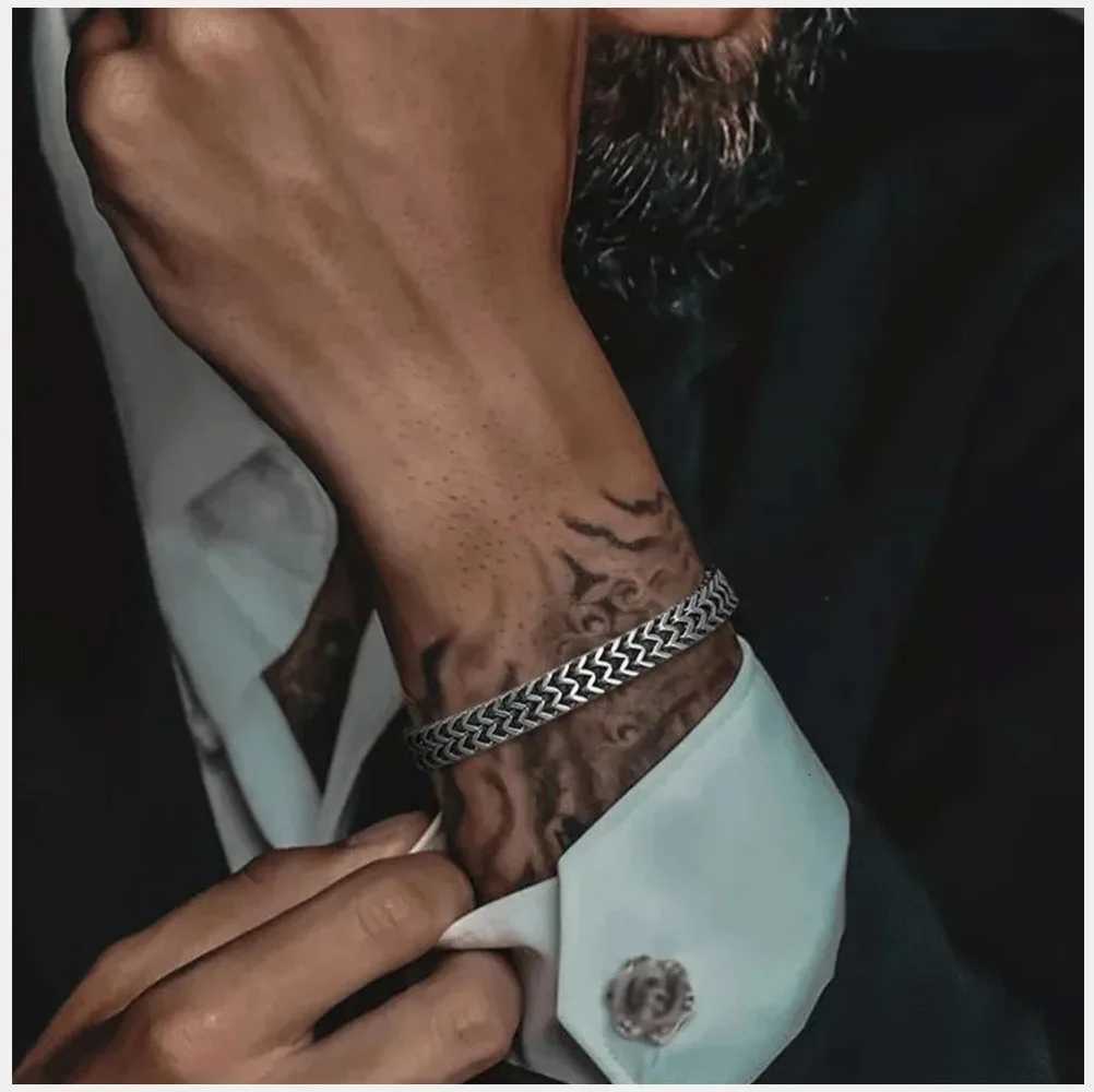 Stylish Franco Link Chain Bracelets for Men Boys65mm Stainless Steel Bali Foxtail Chain WristbandTrendy Male Jewelry Gifts W251206