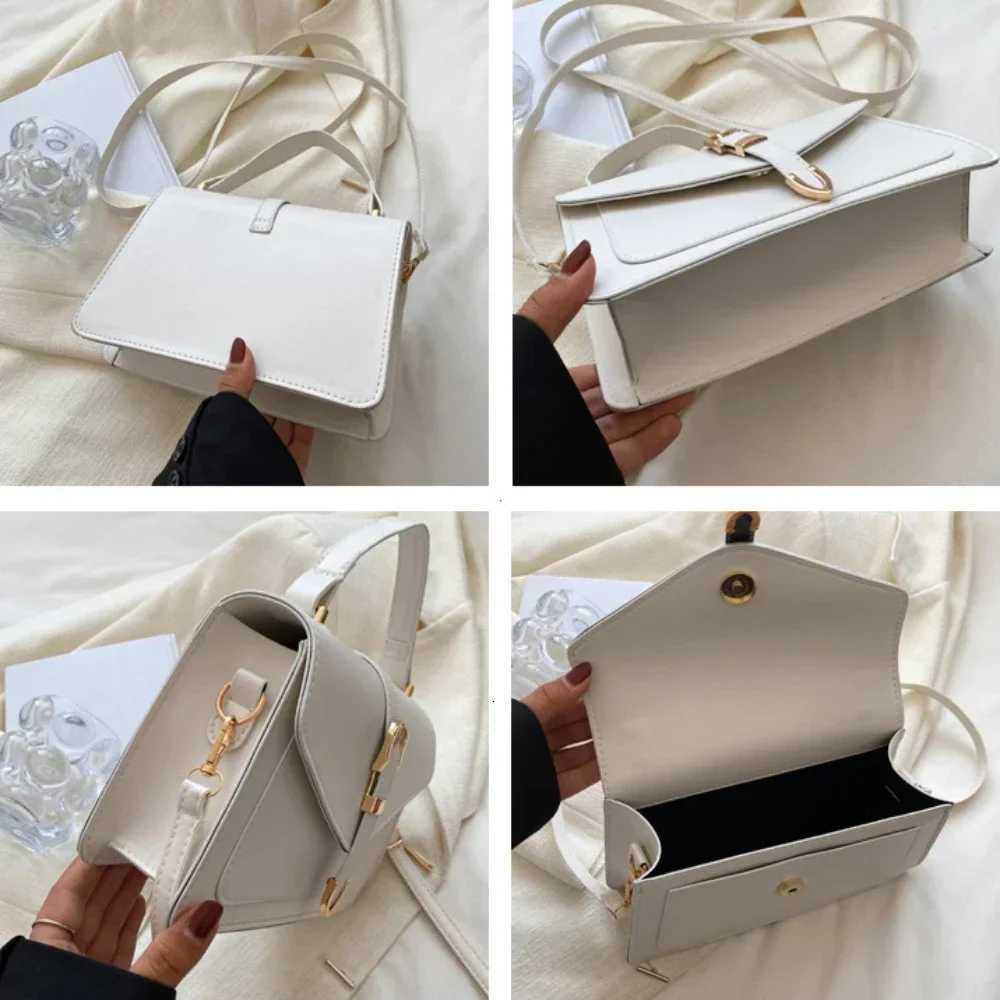 Fashionable Minimalist Crossbody Bag with Top Handle and Flap for Women Solid Color Square Purse with Simple Design Womens BagT251206