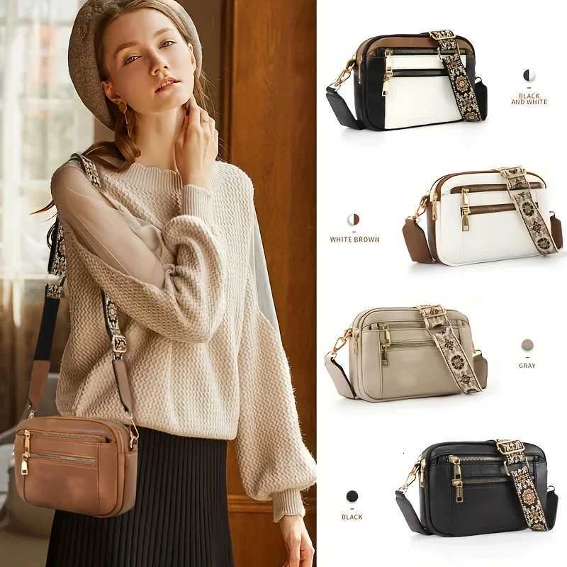 Stylish Large Capacity PU Square Crossbody Bag Multi-Functional Casual Shoulder Bag for Womens Travel Shopping Styling OutfitsT251206