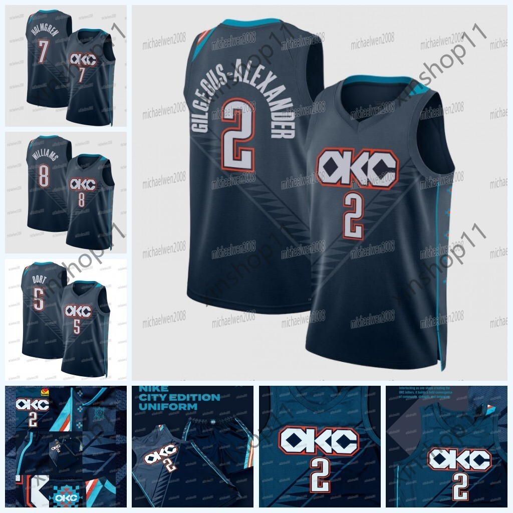 OKC Oklahomas City Thunders 2025-26 City Basketball Jersey Shai Gilgeous-Alexander Chet Holmgren Caruso Luguentz Dort Jalen Williams Flagler CUSTOM YO