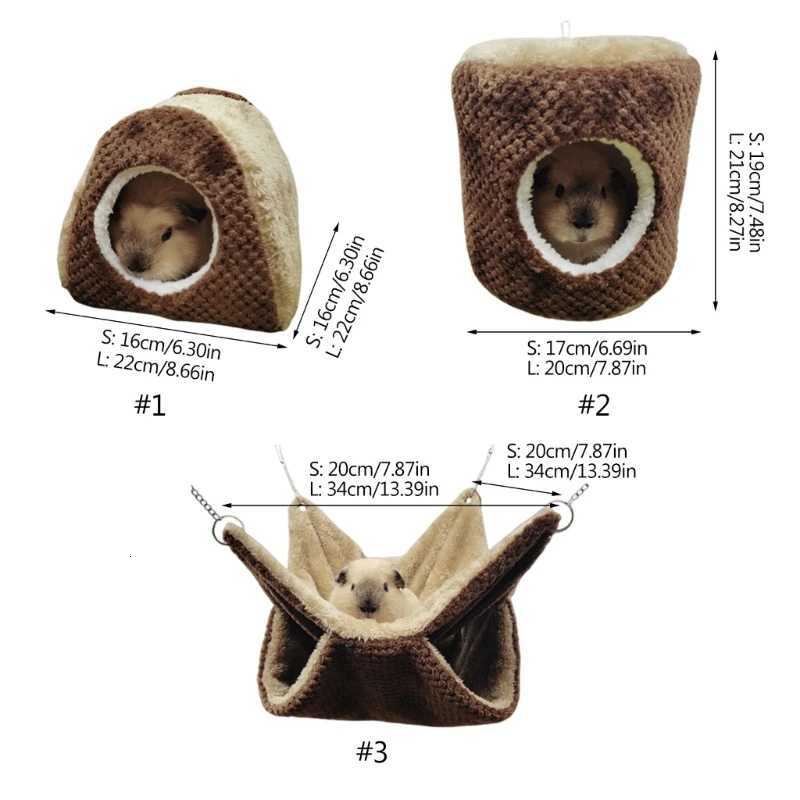 Hamster Warm Bed Hammock Small Pet Plush House for Guinea Pigs Squirrels M251206