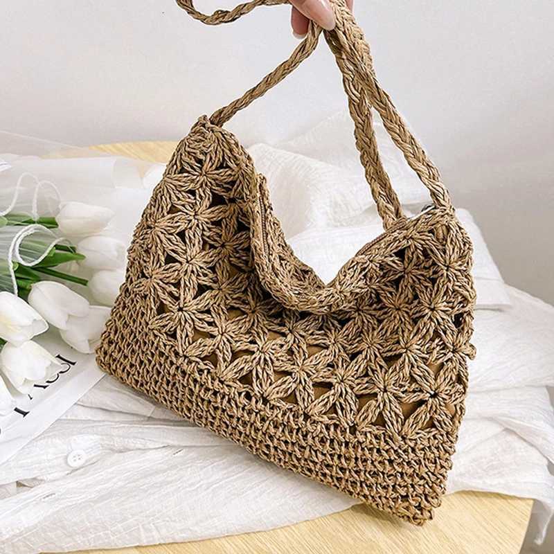 Small Fresh Crossbody Bag Womens Bag Straw Woven Shoulder Bag Niche And Versatile Woven Bag Simple And Fashionable HandbagT251206