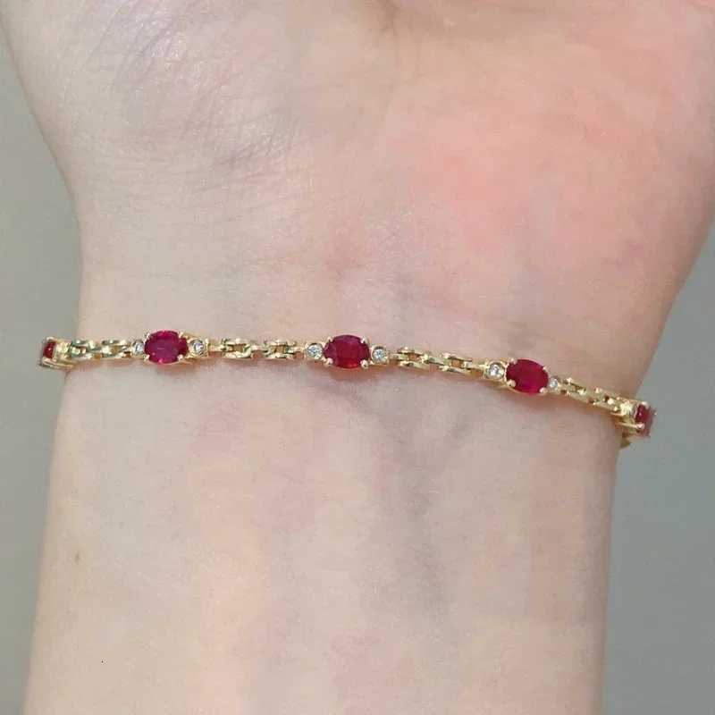 New light luxury silver inlaid ruby diamond bracelet for women chain charm fine section exquisite high-end engagement jewelry W251206