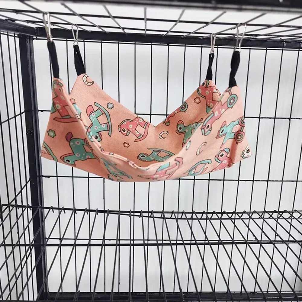 Pets Hammock Cotton Hamster Mouse Hanging Bed Small Pet Hamster Rabbit Double Layer Warm Sleep Nests Hanging Hammock Supplies M251206