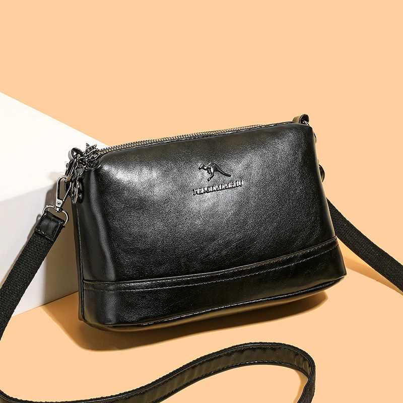 Fashionable and versatile soft leather messenger bag new style casual and commuting small square bagT251206