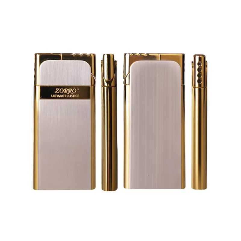 tra-thin Gas Lighter Portable Metal Texture Retro Creative Lighter Cigarette Accessories H251206