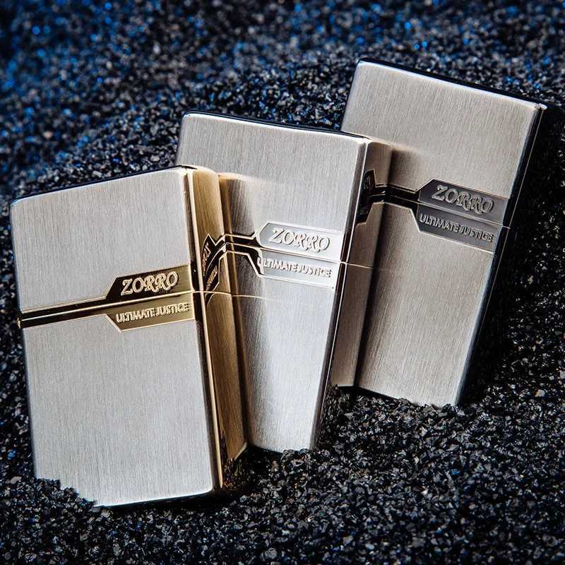 Copper Metal Outdoor Lighter Gold Bed Narrow hine e Copper Windproof Kerosene Lighter Cool Gift for Men H251206